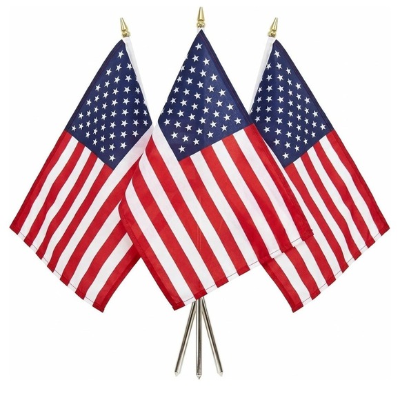 Does Not Apply Other - Small American Flag on Stick 3 Pcs 12x18 inch for 250th Anniversary 3‎ pack